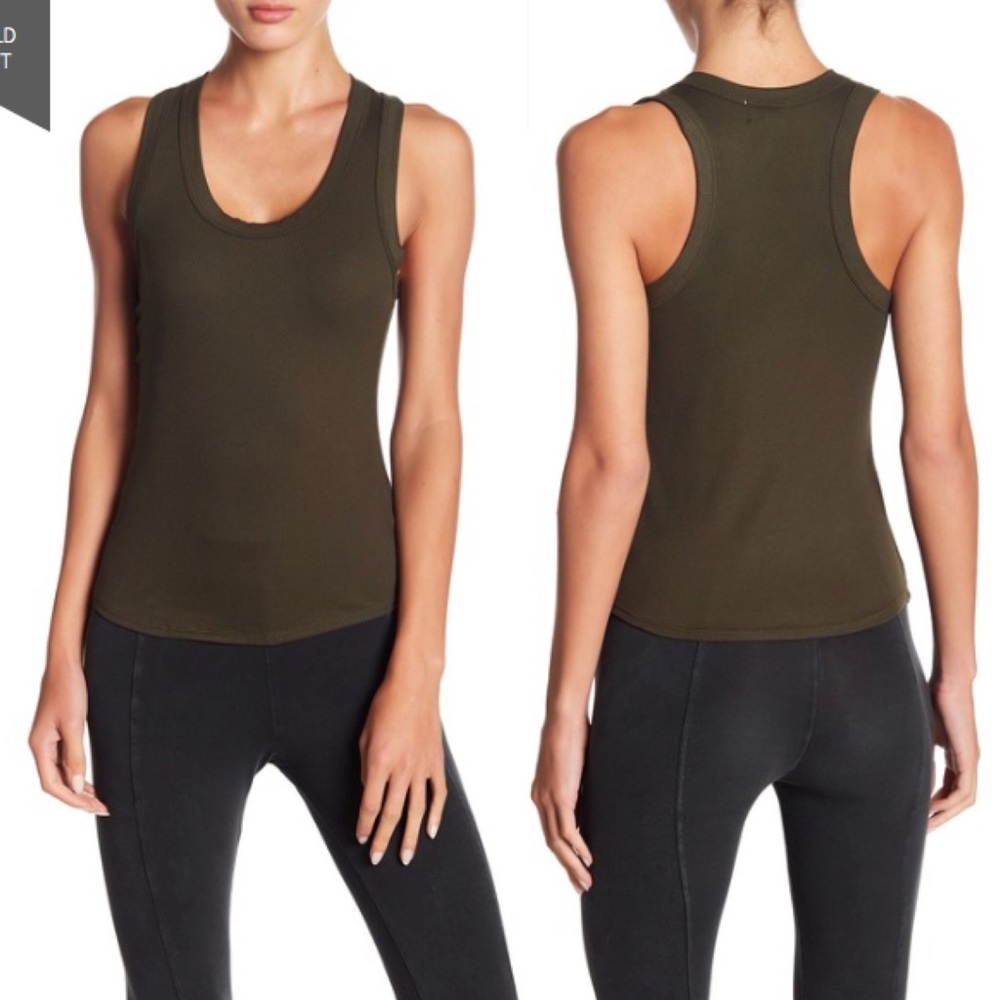 BLACK PST Ribbed Racerback Tank - Picture 2 of 3
